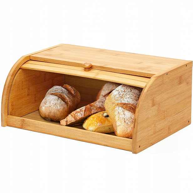 Chlebník Velký Bambusový zásobník na chléb s rolovacím víkem 40x27x17,5 cm