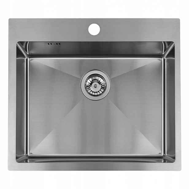 Ocelový Dřez Inox 50x58 Zapuštěný Do Desky S Otvorem 1-KOMORA