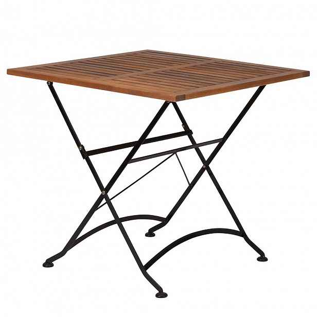 Butlers PARKLIFE Skládací stůl 80 x 80 cm - černá/hnědá