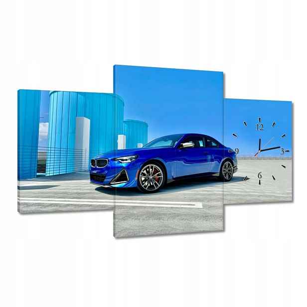 Hodiny 100x60 Modré Bmw Auto