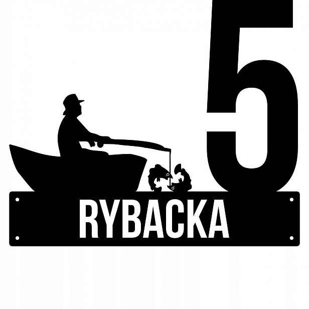 Číslo Na Dům 60cm Tabule Adresa Ocel 2MM Ulice Rybářská