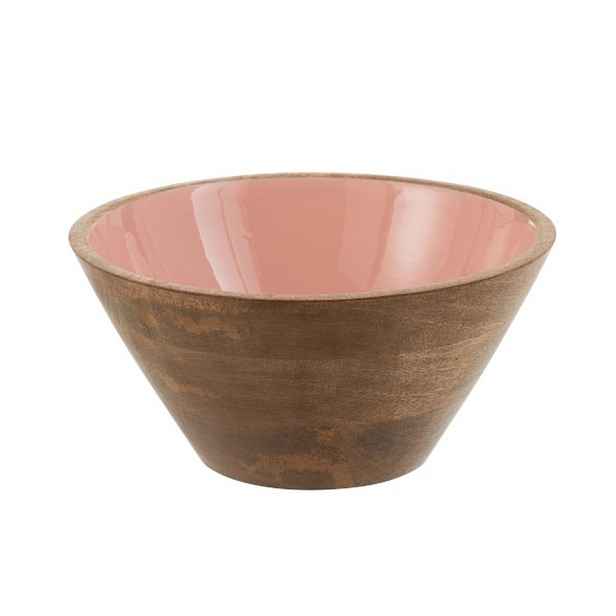 Dřevěná miska s růžovým vnitřkem Enamell medium - ∅ 24*11,5cm J-Line by Jolipa