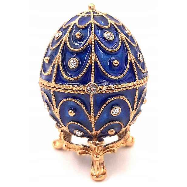 Krabička Vajíčko Fabergé Křišťály Kovová Granátové zlato B0748-17 Bl