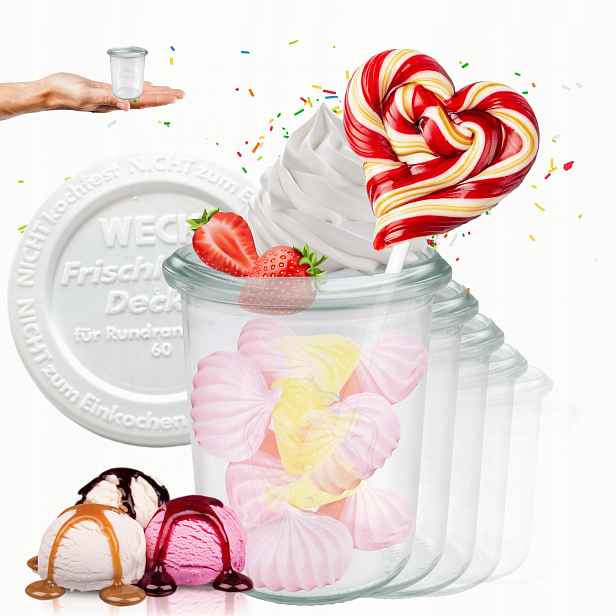 Sklenice Weck 160 Ml zavařeniny Mold žáruvzdorné plastové víčka 12 Ks