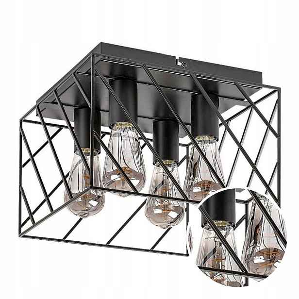Stropní Svítidlo Stropní Svítidlo Černá 4xE27 30 cm Industriální kuchyně Boroo Rabalux