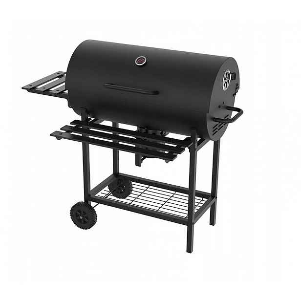 Velký Zahradní Gril Na Uhlí Bbq Popelník Teploměr 3 Rošty Kolečka KY740A-1