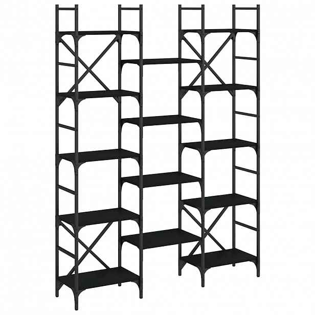 vidaXL Knihovna černá 127,5 x 28,5 x 172,5 cm kompozitní dřevo