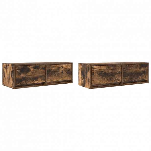 vidaXL TV skříňky 2 ks Kouřový dub 80x31x25,5 cm Dřevěné konstrukce