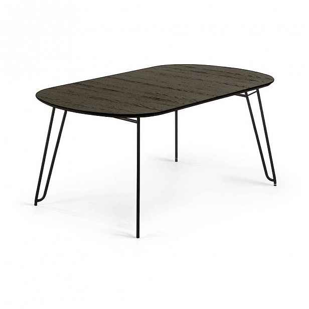 Černý rozkládací jídelní stůl La Forma Norfort, délka 140/220 cm
