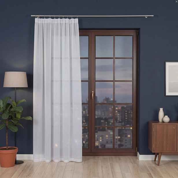 Dekorační dlouhá voálová záclona s řasící páskou LADA TAPE WOAL bílá 140x230 cm (cena za 1 kus) MyBestHome
