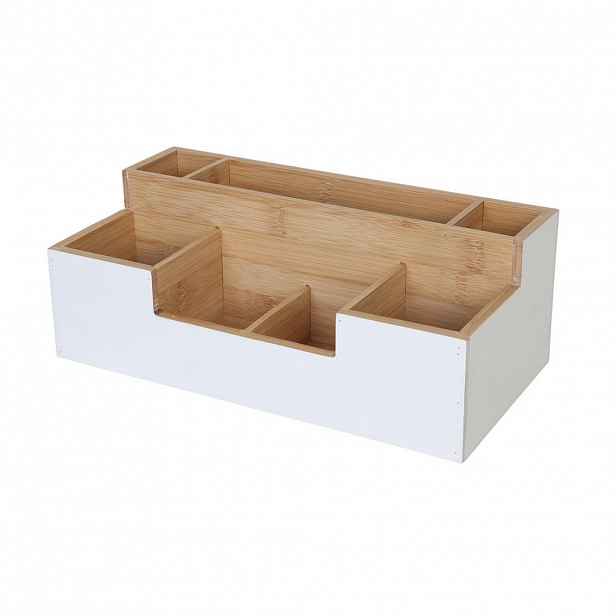 Relaxdays ORGANIZÉR Bílý bambus 7 přihrádek 30 cm