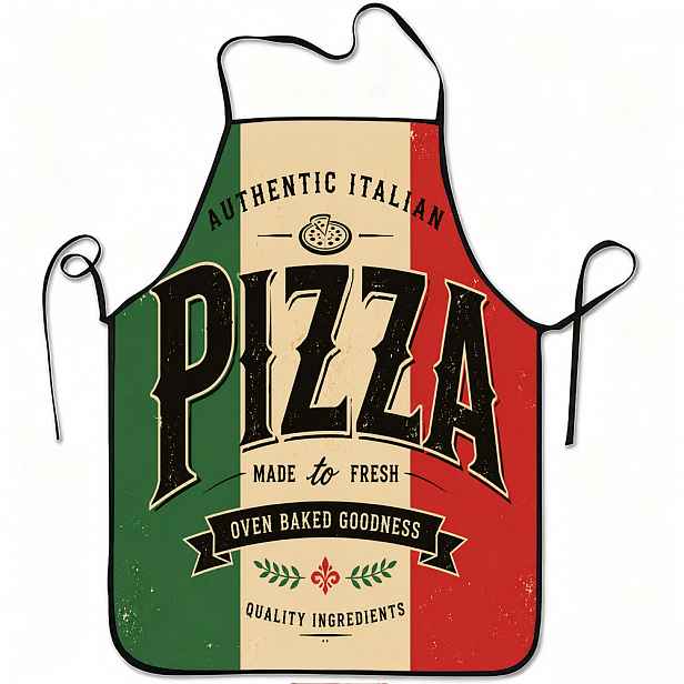TEMU 1 ks Autentická italská pizzová vintage zástěra, odolná a snadno se čistí, nastavitelný pas, polyesterový materiál, pro vaření v kuchyni,