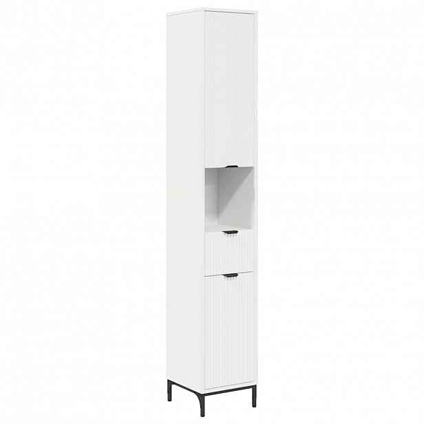 vidaXL Koupelnová skříň Bílá 31,5 x 33 x 190 cm Kompozitní dřevo, Kov