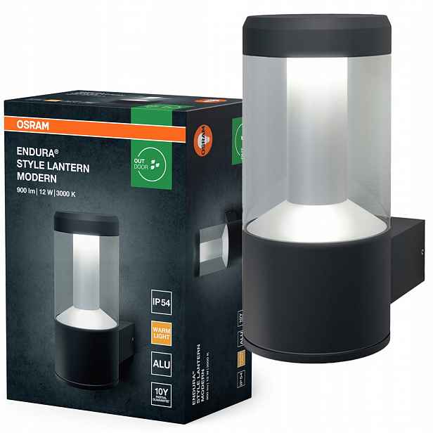 Zahradní nástěnné svítidlo Venkovní fasádní Led lampa 12W 610lm 3000K IP44 Osram