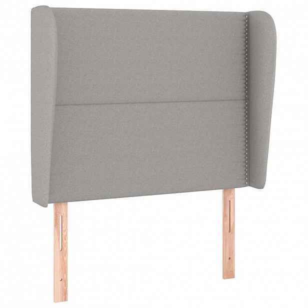 vidaXL Čelo postele typu ušák světle šedé 103x23x118/128 cm textil