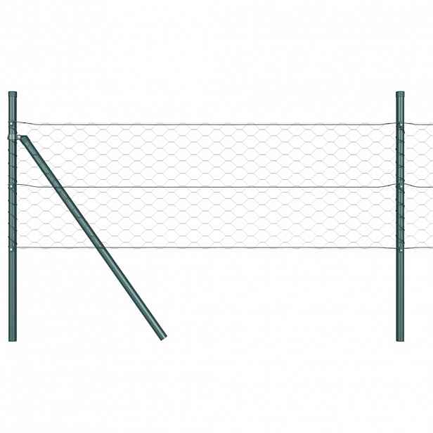 vidaXL Hexagonální kotvení plotu 50 x 1,4 m Ocel potažená PVC Zelená