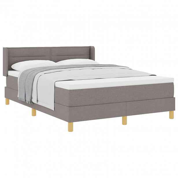 vidaXL Postel s boxspringem s čelo Taupe 200 x 160 cm textil
