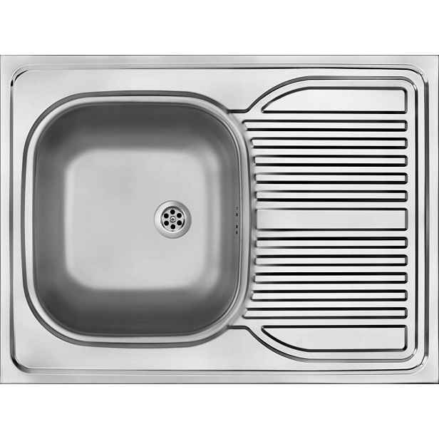 Tango nerez satin Nerezový dřez, 1 bowl s odkapávačem celoplošný (ZM6