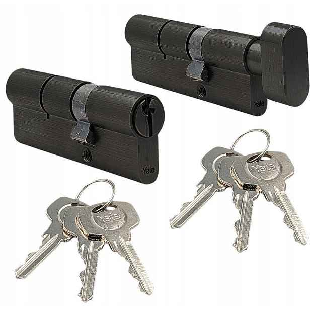 Vložka 40/55 vložka s knoflíkem G40/55 černá, Yale Assa Abloy