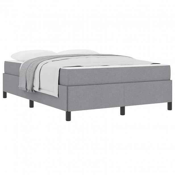vidaXL Postel s boxspringem Světle šedá 140 x 190 cm textil