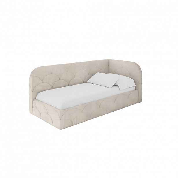 ALTDECOR JEDNOLŮŽKOVÁ POSTEL pro mládež s úložným prostorem, vlevo - ELRY 100x200 béžová