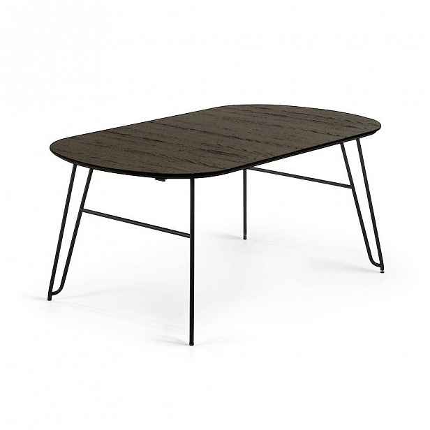 Černý rozkládací jídelní stůl La Forma Norfort, délka 170/320 cm