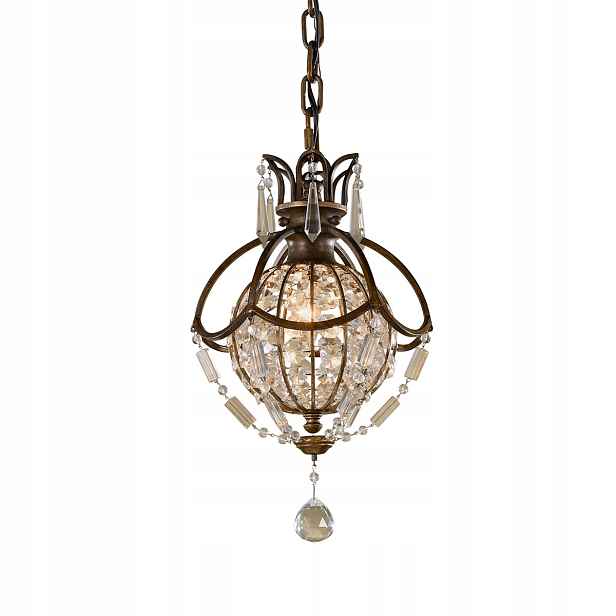 Feiss Lustr Bellini Křišťálová koule Bronz 1xE14 60W IP20