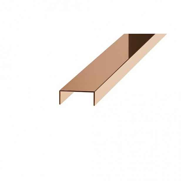 Lišta dekorační "U" Eviso bronze lesk, nerez PVD, délka 270 cm, šířka 10 mm, PRBR0001