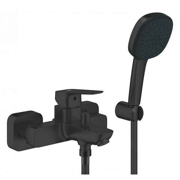 Vanová baterie Grohe Cubeo se sprchovým setem 150 mm černá matná 1018142430