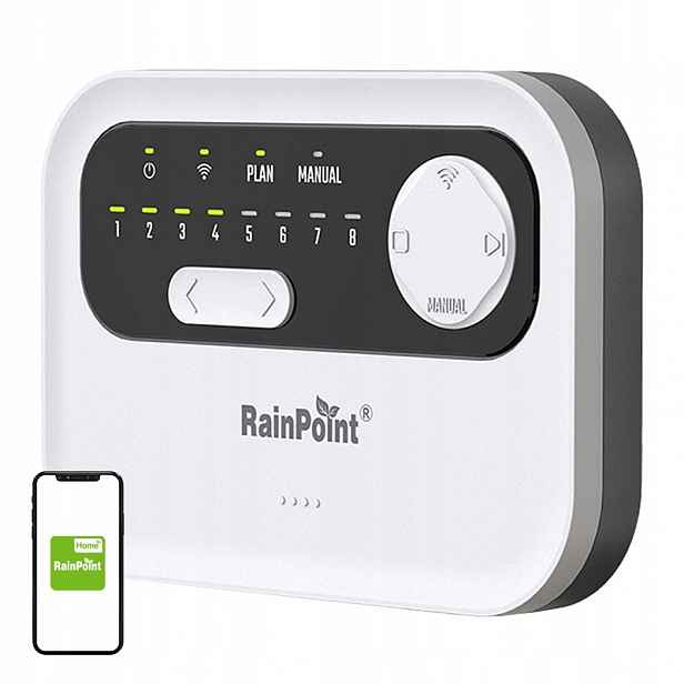 8-ZÓNOVÝ Regulátor Zavlažování Rainpoint Wifi – Inteligentní Zavlažování