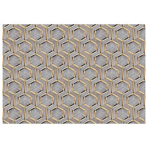 Fototapeta Zlaté hranoly a šestiúhelníky, geometrie luxusu 416x290 lepidlo
