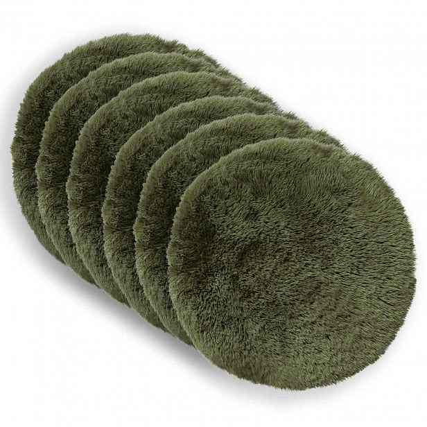 vidaXL Povlak na polštář 6 pcs HEERLEN Zelená Ø 50 cm PV fleece