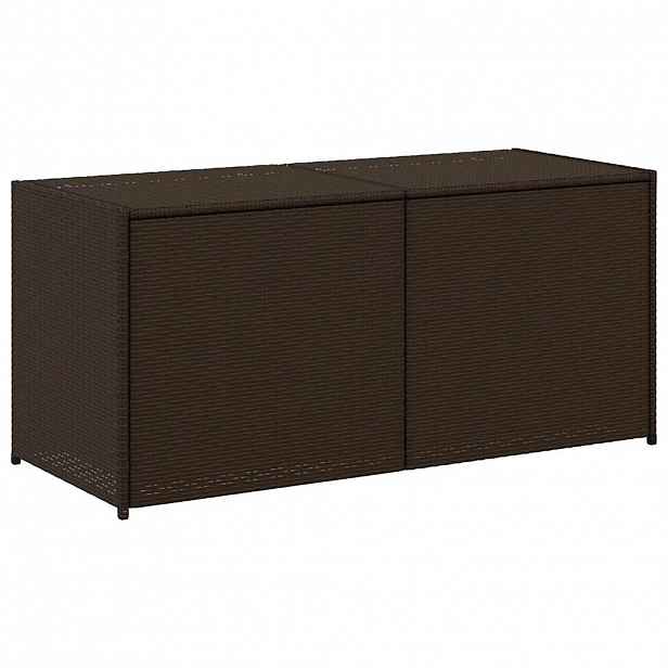 vidaXL Zahradní úložný box hnědý 283 l polyratan