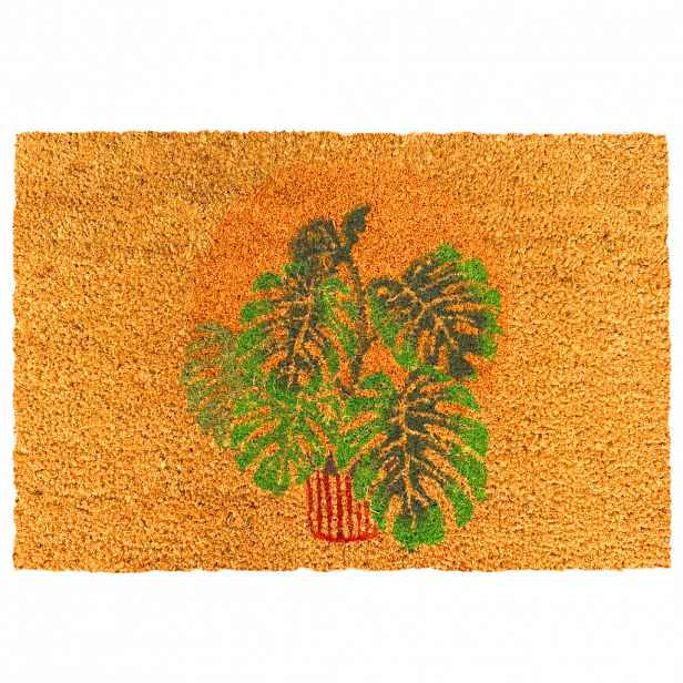 Relaxdays ROHOŽKA Přírodní kokos protiskluzová rostlinný motiv 60x40 cm