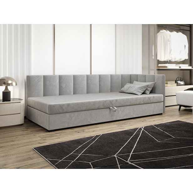 Jednolůžková postel 80x195 MANKA PLUS 2 - světle šedá