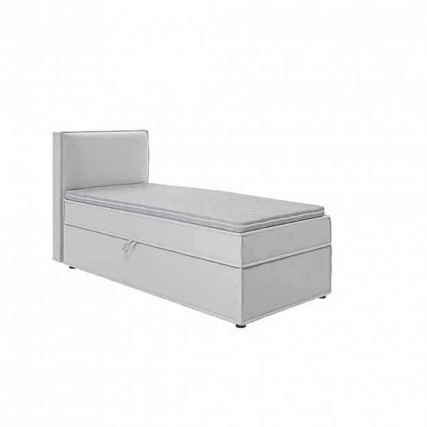 S-Style POSTEL BOXSPRING 90/200 cm Eclipse ze stříbrného mikrovlákna