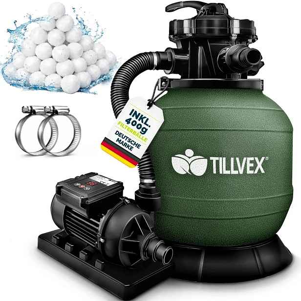 Systém pískové filtrace tillvex do bazénu s časovačem, výkon 7 900 l/h