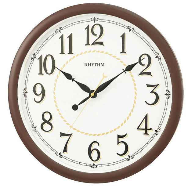 Velké Čitelné Klasické Hnědé Nástěnné Hodiny Rhythm CMG612Č.06 40 cm