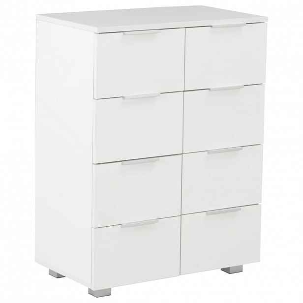 vidaXL Příborník bílý s vysokým leskem 60x35x80 cm kompozitní dřevo
