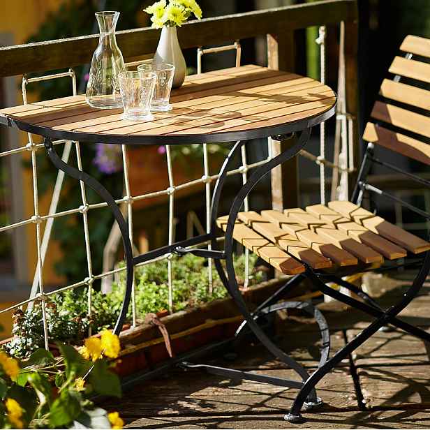 Butlers PARKLIFE Balkónový skládací stolek - hnědá/černá