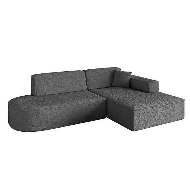 ALTDECOR ROHOVÁ SEDAČKA s otomanem, pravá IREA-L1-v4 232x165x77 Šedá Buklé