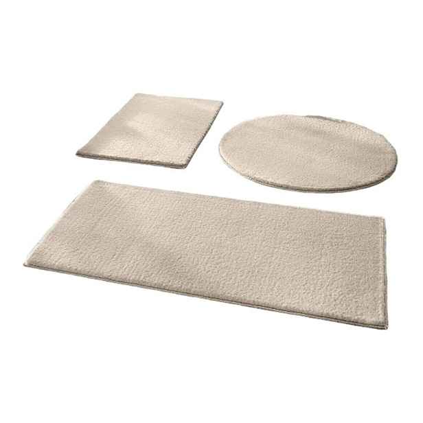 Šedobéžové koupelnové předložky v sadě 3 ks 50x90 cm – Mila Home