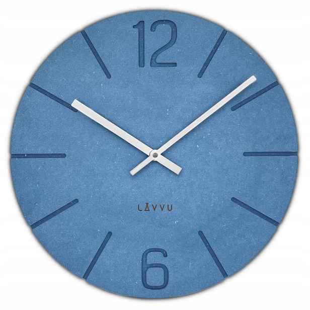 Kulatý Modré Nástěnné Hodiny Lavvu Natur Eco Mdf Ruční Výroba LCT5022 34 cm