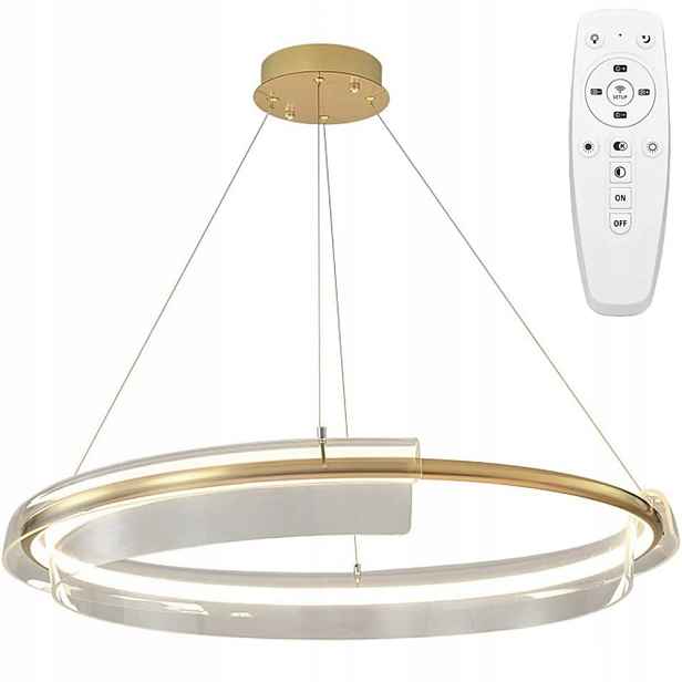 Závěsná Led Stropní Lampa Zlatá S Dálkovým Ovládáním Typu Ring, Stmívatelná Toolight