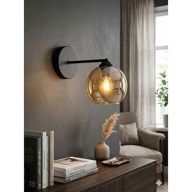 Euro-Lamp Nástěnné svítidlo Uno Černé Medové stínítko 1X60 Výrobce