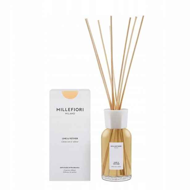 Lime & Vetiver Millefiori Milano difuzér s vonnými tyčinkami 250 ml