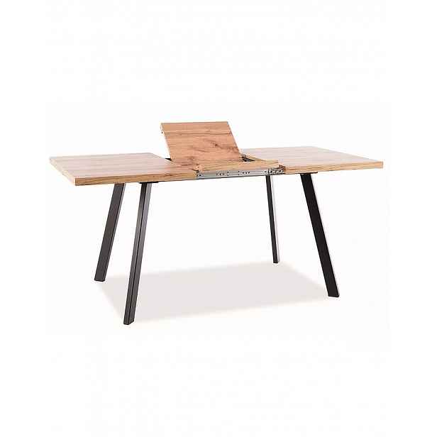 Rozkládací stůl Brick Dub Artisan, Černý 120–160 cm