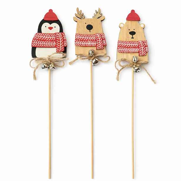 Vánoční zapichovací dekorace WINTER FRIENDS - různé varianty