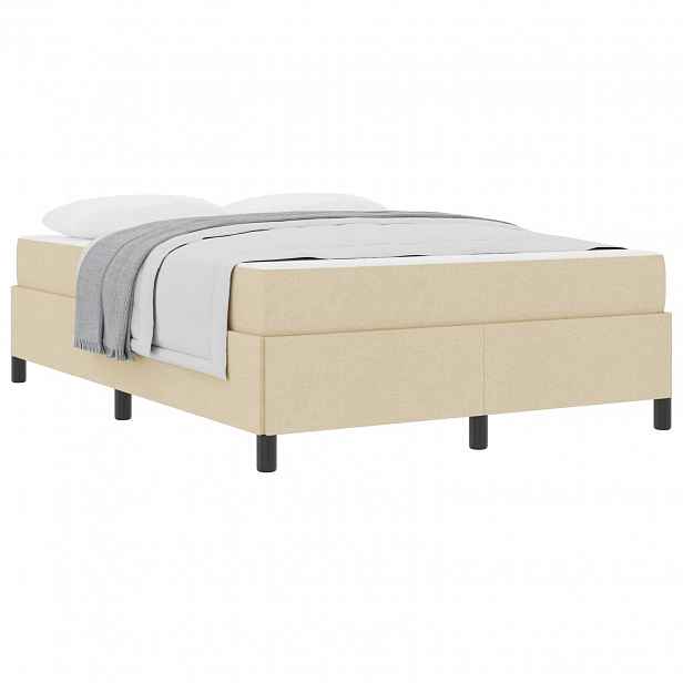 vidaXL Postel s boxspringem Krémová 140 x 190 cm textil