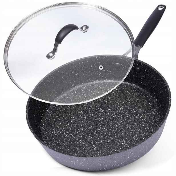 Granitová Pánev S Víkem Stoner 28 CM Na Indukci Do Trouby